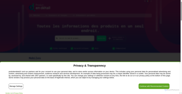 Security scan screenshot of https://produitendetail.fr