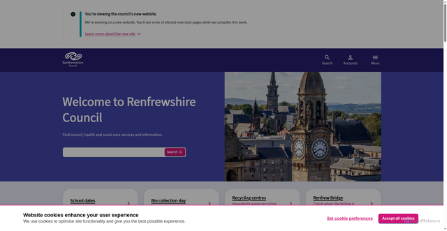 Security scan screenshot of http://www.renfrewshire.gov.uk/