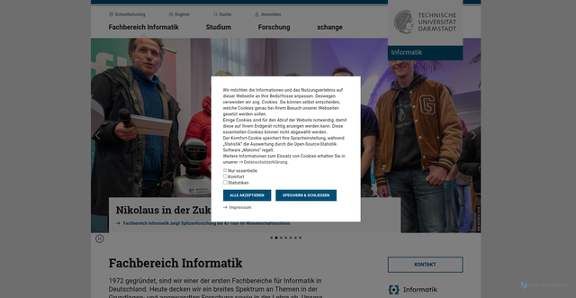 Security scan screenshot of https://www.informatik.tu-darmstadt.de