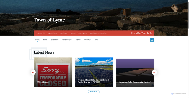 Security scan screenshot of https://townoflymeny.gov/