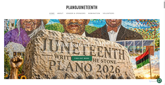 Security scan screenshot of https://planojuneteenth.com/
