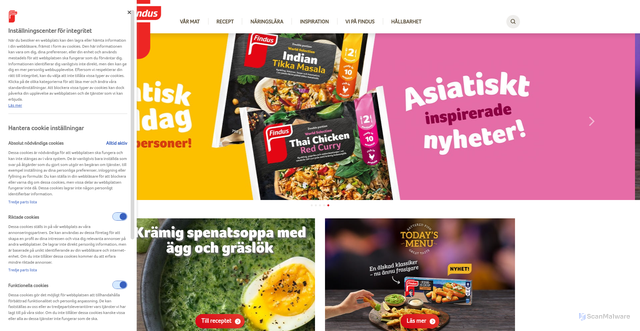 Security scan screenshot of https://www.findus.se/