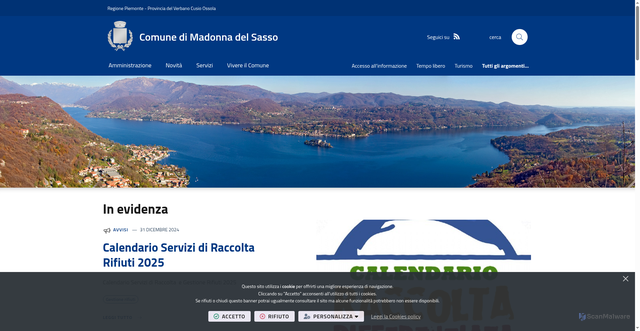 Security scan screenshot of https://www.comune.madonnadelsasso.vb.it/it-it/home