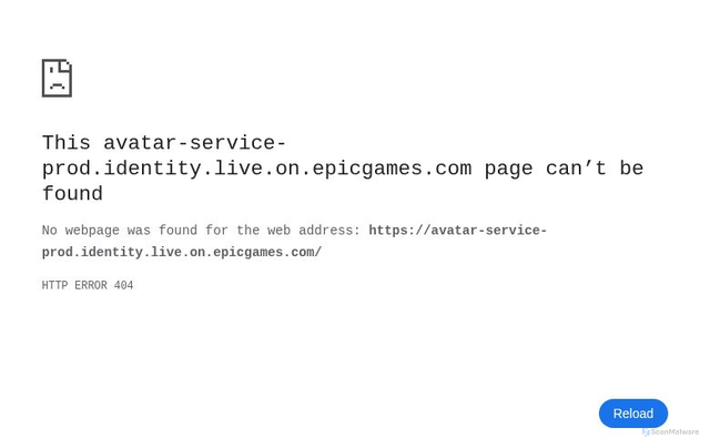 Security scan screenshot of https://avatar-service-prod.identity.live.on.epicgames.com/