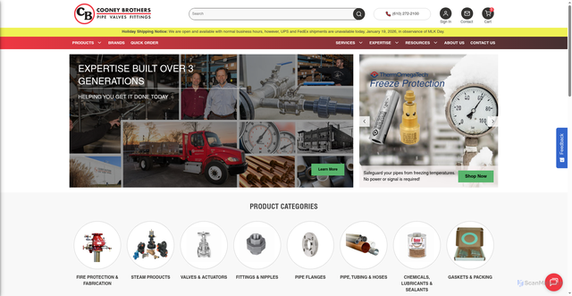 Security scan screenshot of https://www.cooneybrothers.com