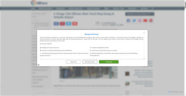 Security scan screenshot of https://allears.net/2025/10/10/6-things-tsa-officers-wish-youd-stop-doing-at-the-airport/
