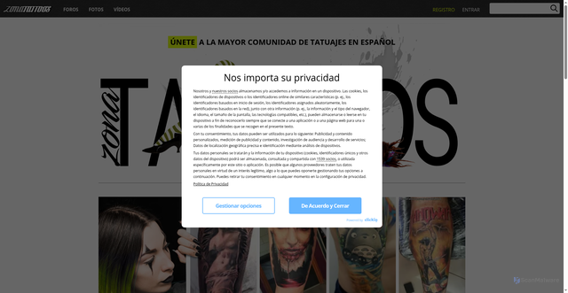 Security scan screenshot of https://www.zonatattoos.com