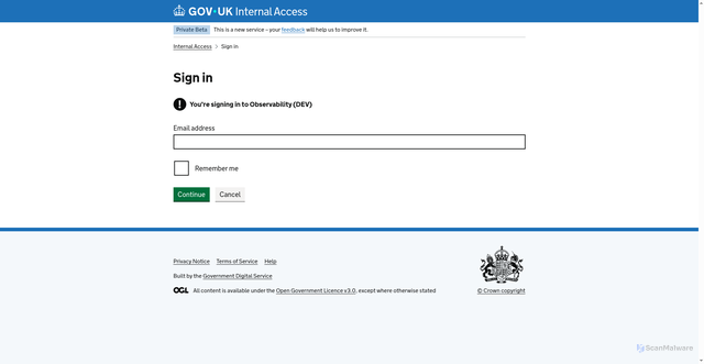 Security scan screenshot of https://monitoring.nonprod.observability.ukps.digital/login/generic_oauth?redirectTo=/d/welcome