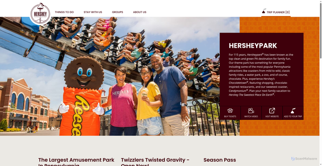 Security scan screenshot of https://www.hersheypa.com/things-to-do/attractions/hersheypark.php