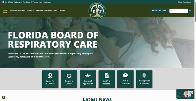 Security scan screenshot of https://floridasrespiratorycare.gov/