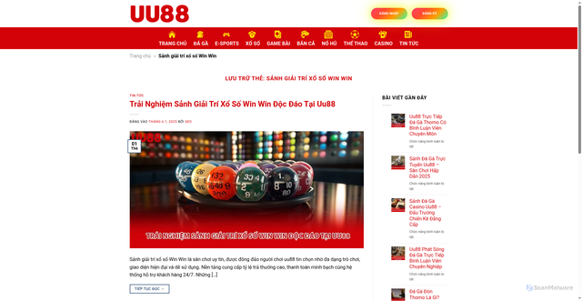 Security scan screenshot of http://uu88-04.com/tag/sanh-giai-tri-xo-so-win-win/
