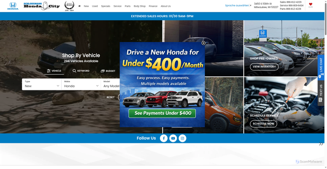 Security scan screenshot of https://hondacity.net