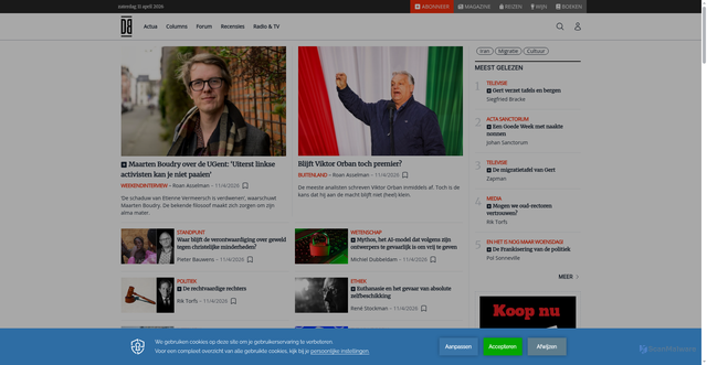 Security scan screenshot of https://doorbraak.be
