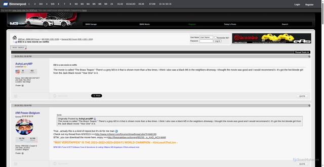 Security scan screenshot of https://www.m3post.com/forums/showthread.php?t=894844