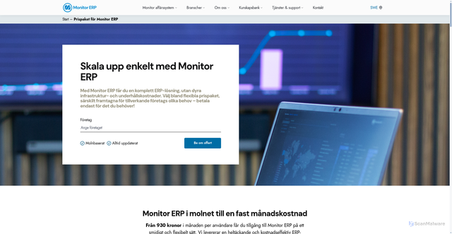 Security scan screenshot of https://monitorcloud.se