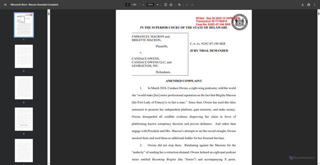 Security scan screenshot of https://clarelocke.com/wp-content/uploads/2025/07/Complaint89.pdf