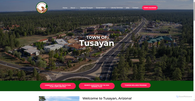 Security scan screenshot of https://tusayan-az.gov/