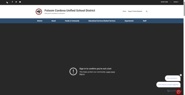 Security scan screenshot of https://www.fcusd.org