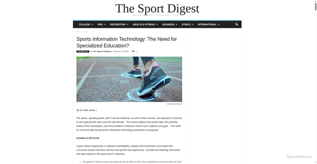 Security scan screenshot of https://thesportdigest.com/