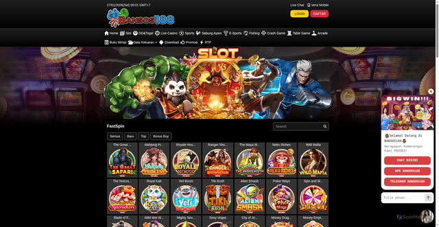 Security scan screenshot of https://apk4-bansos188.vip/desktop/game/slot/fastspin