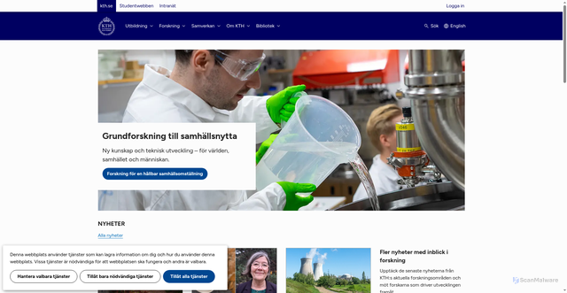 Security scan screenshot of https://www.kth.se/
