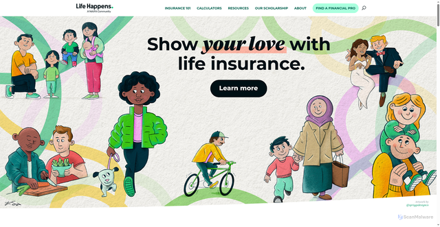 Security scan screenshot of https://lifehappens.org