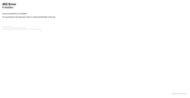 Security scan screenshot of https://halvacard.ru