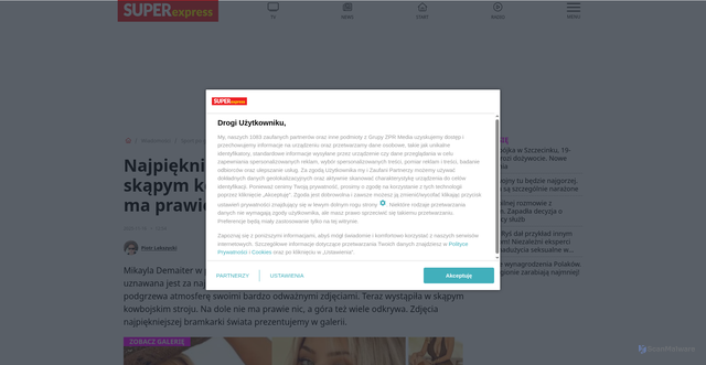 Security scan screenshot of https://www.se.pl/wiadomosci/po-godzinach/najpiekniejsza-bramkarka-swiata-mikayla-demaiter-w-skapym-kowbojskim-stroju-na-dole-nie-ma-prawie-nic-ale-goraco-aa-zc4f-4RGb-x72N.html