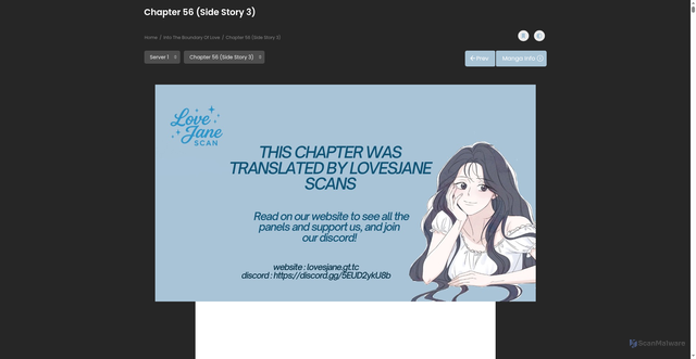 Security scan screenshot of http://lovesjane.site/manga/manga-5/chapter-56-side-story-3/