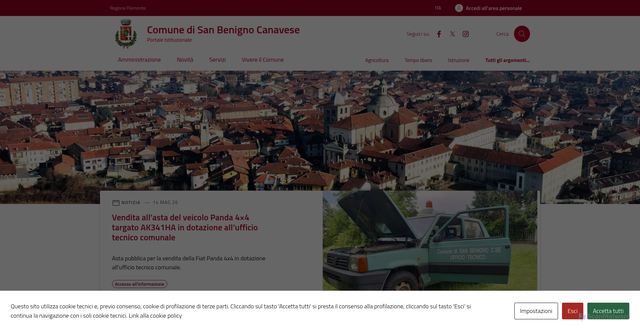 Security scan screenshot of https://www.comune.sanbenignocanavese.to.it