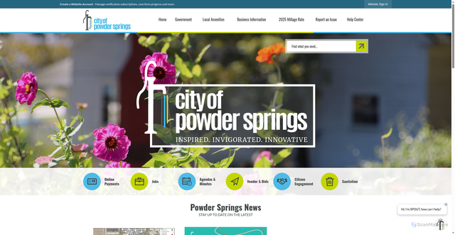 Security scan screenshot of https://powderspringsga.gov/