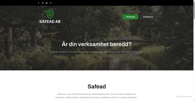 Security scan screenshot of https://safead.se