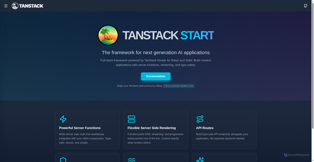 Security scan screenshot of https://tanstack-start-mix-render-template-id8b0snxwx.edgeone.dev/