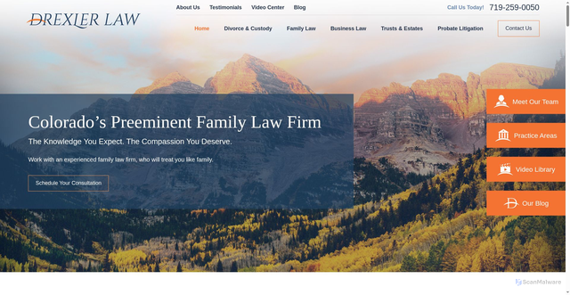 Security scan screenshot of https://www.drexlerlawgroup.com/