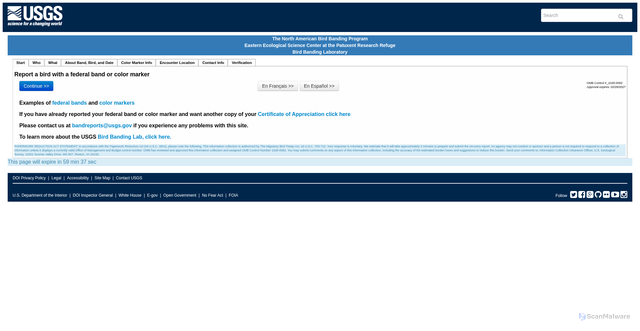 Security scan screenshot of https://reportband.gov/