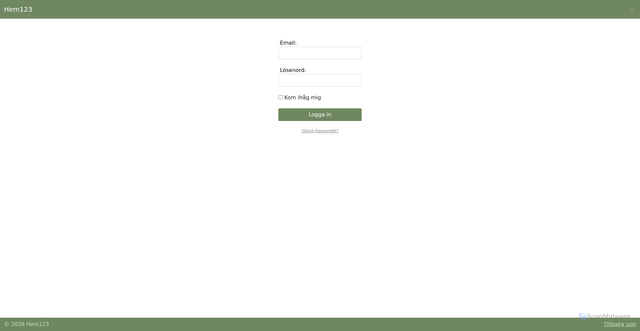 Security scan screenshot of https://hem123.se