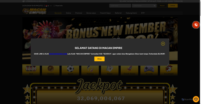 Security scan screenshot of https://macanempire10-xyz.pages.dev/
