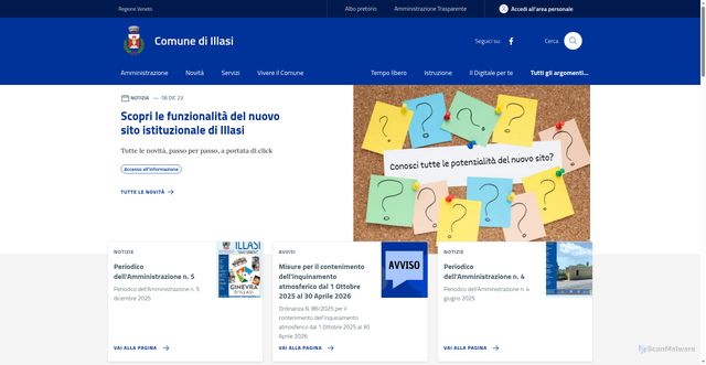 Security scan screenshot of https://www.comune.illasi.vr.it/