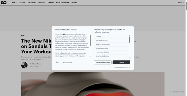 Security scan screenshot of https://www.gqmiddleeast.com/article/the-new-nike-air-zoom-hyperslide