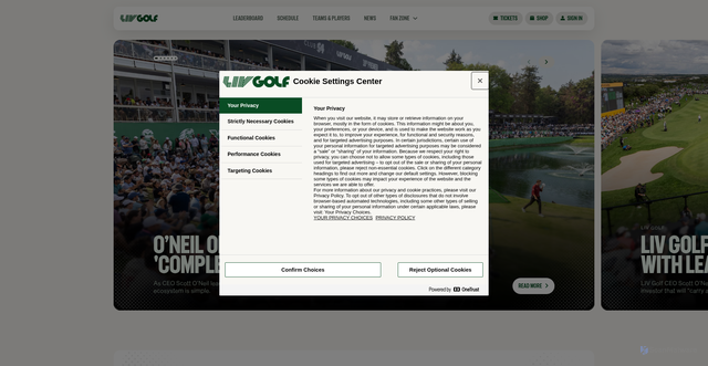 Security scan screenshot of https://livgolf.com
