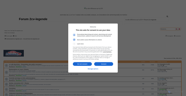 Security scan screenshot of https://forum.2cv-legende.com