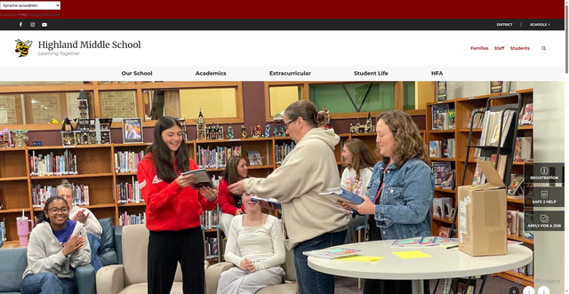 Security scan screenshot of https://highland.d70schools.org/