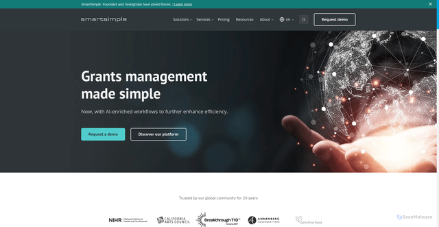 Security scan screenshot of https://smartsimple.com