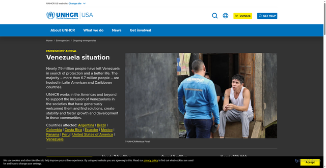 Security scan screenshot of https://www.unhcr.org/us/emergencies/venezuela-situation