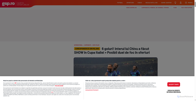 Security scan screenshot of https://www.gsp.ro/international/campionate/live-inter-venezia-debut-pentru-cristi-chivu-in-cupa-italiei-875666.html