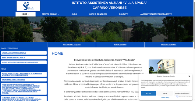 Security scan screenshot of https://villaspada.vr.it/