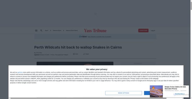 Security scan screenshot of https://www.yasstribune.com.au/story/9095148/perth-wildcats-hit-back-to-wallop-snakes-in-cairns/