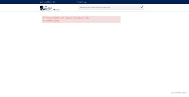 Security scan screenshot of https://www.portaldasfinancas.gov.pt/pf/html/indisponivel.html