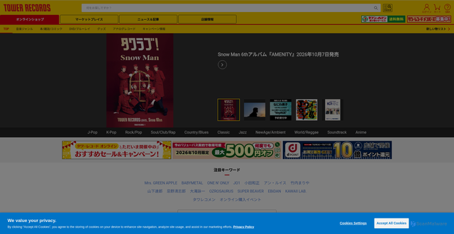 Security scan screenshot of https://tower.jp