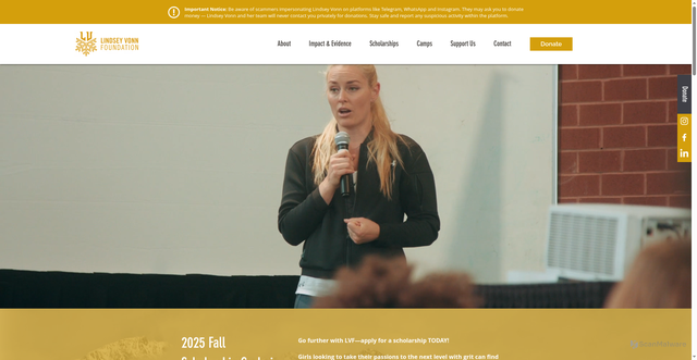 Security scan screenshot of https://www.lindseyvonnfoundation.org/